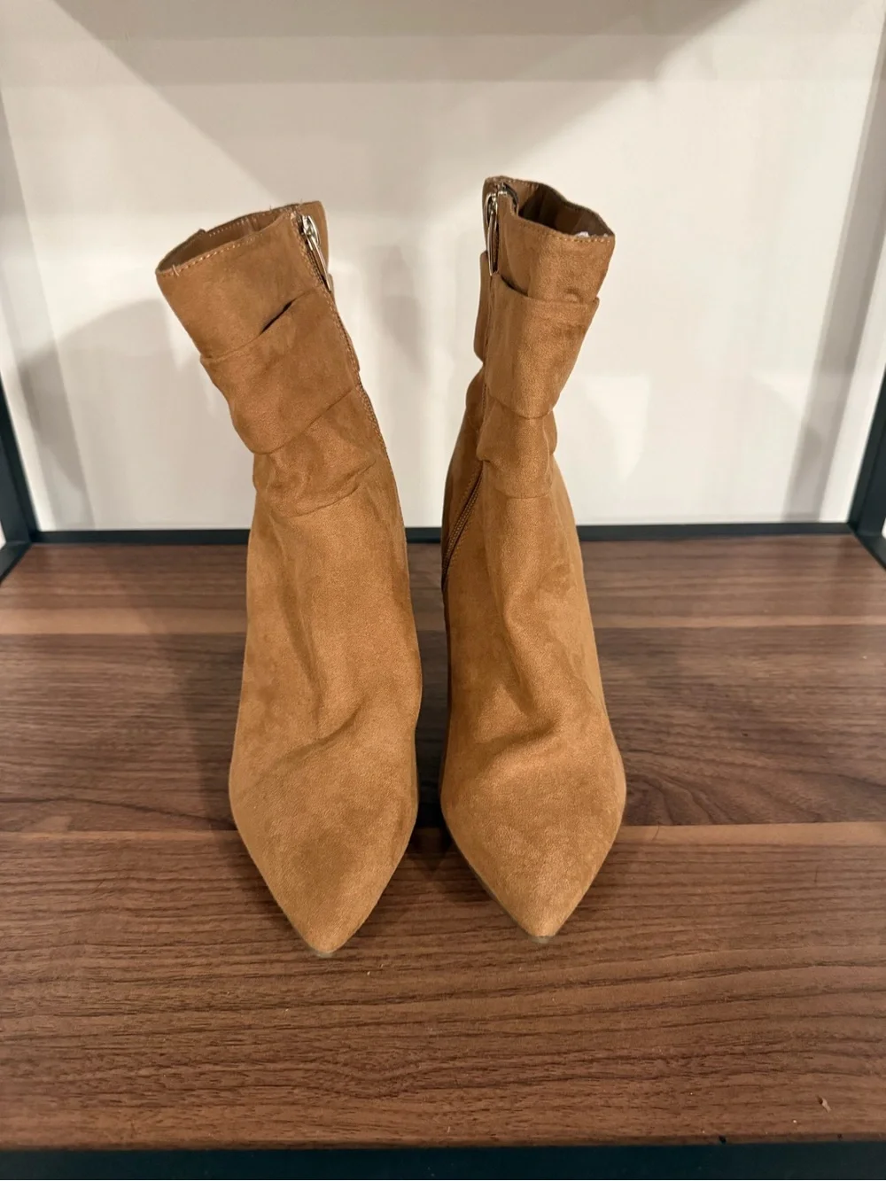 Marc Fisher Suede Pointed Toe Ankle Boots - Brown